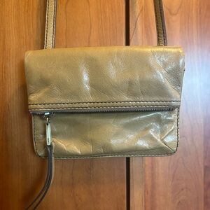 HOBO small camel leather purse 2 flaps many pockets